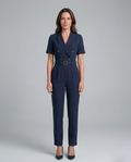 Elegante op maat gemaakte jumpsuit met tailleband voor vrouwen.