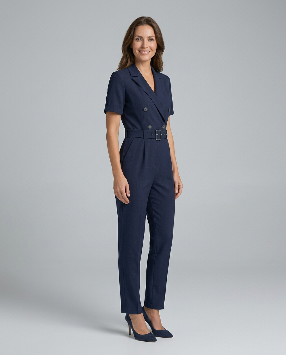 Elegante op maat gemaakte jumpsuit met tailleband voor vrouwen. 3