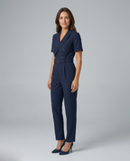 Elegante op maat gemaakte jumpsuit met tailleband voor vrouwen. 4