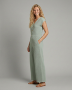 Christi wijde-pijpen jumpsuit met knopsluiting voor vrouwen. 5