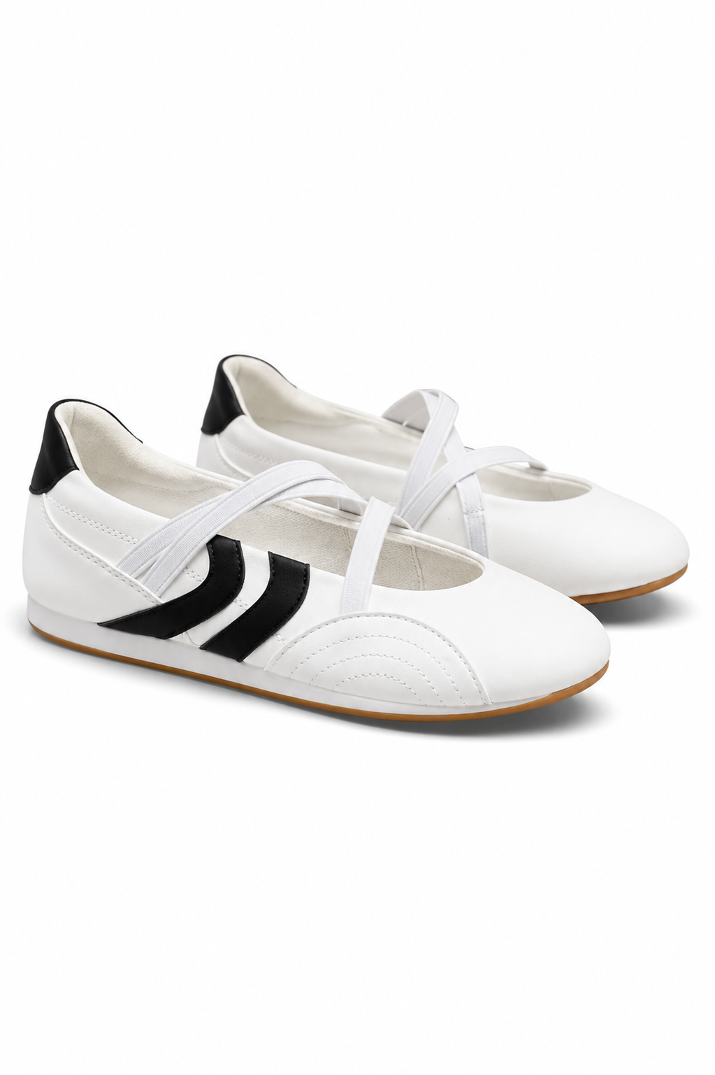 Comfortabele Mary Jane asymmetrische strap sneakers in wit voor vrouwen. 3