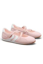 Comfortabele roze Mary Jane trainers met asymmetrische straps. 3