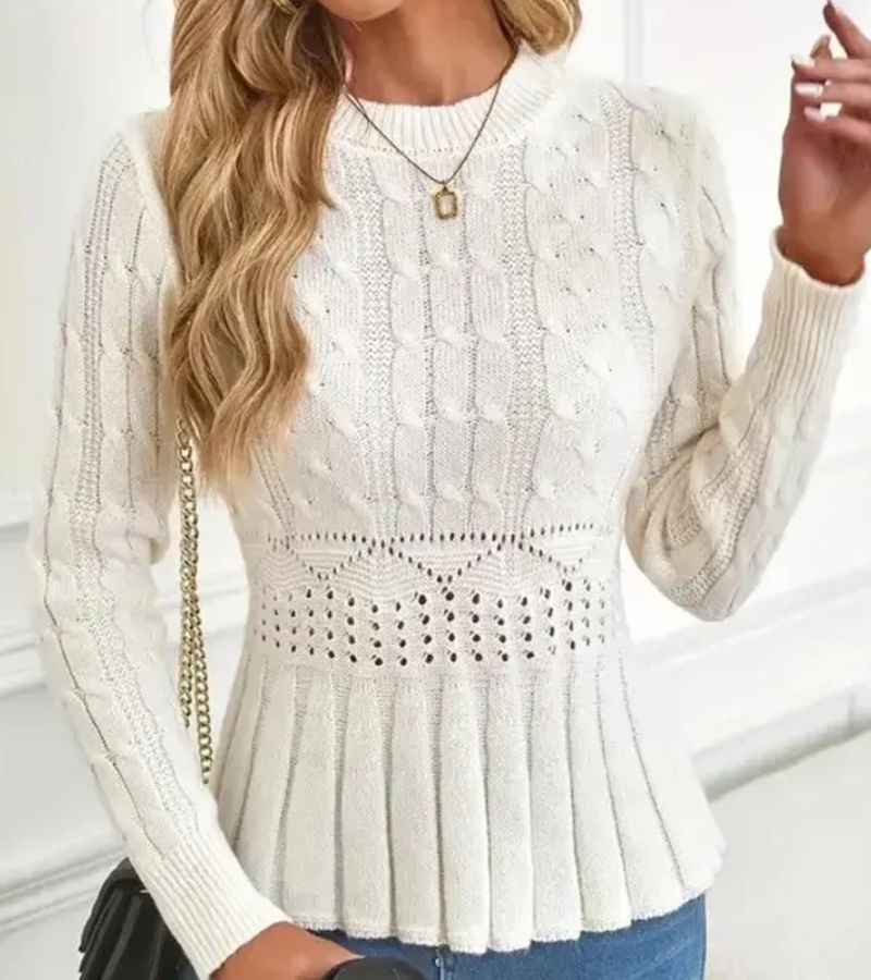 Damenpullover Schößchen uit dik Rippstrick voor knusse warmte Elegant 2
