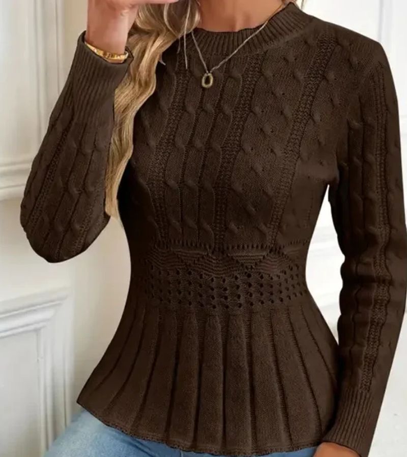 Damenpullover Schößchen uit dik Rippstrick voor knusse warmte Elegant 3
