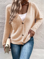 Dames Cardigan Langarm met V-Ausschnitt in verschillende kleuren 12