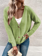 Dames Cardigan Langarm met V-Ausschnitt in verschillende kleuren 6