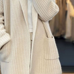 Dames Cardigan met V-Ausschnitt Jully in crème en taupe 3
