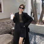 Stijlvolle dames oversized trenchcoat met revers en verlengd ontwerp 2
