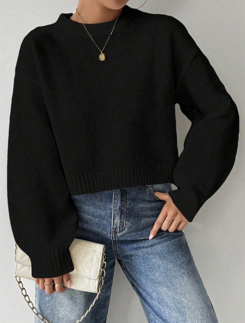 Stijlvolle dames feinstrickpullover met rondhals en lange mouwen.