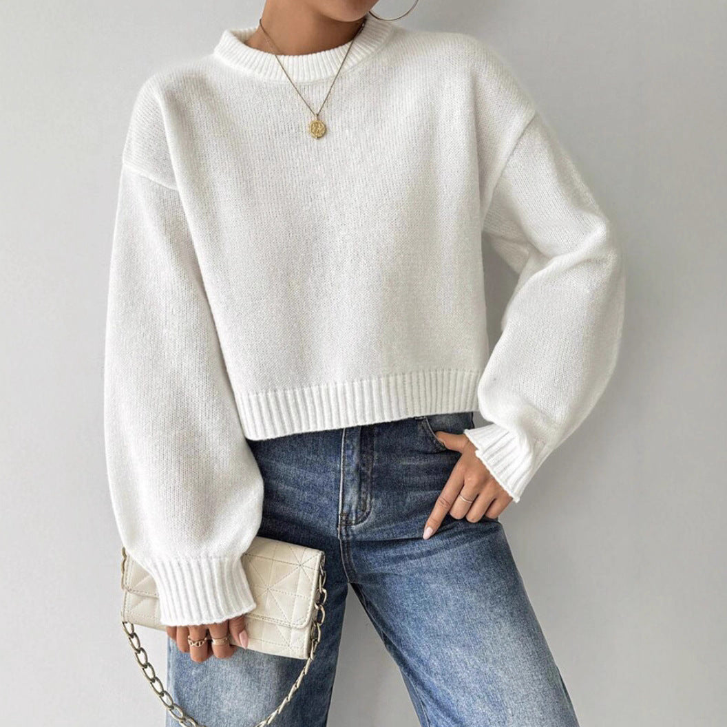 Stijlvolle dames feinstrickpullover met rondhals en lange mouwen. 2