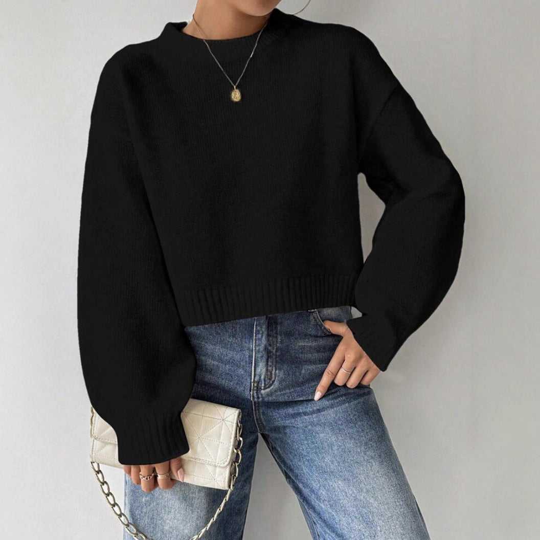 Stijlvolle dames feinstrickpullover met rondhals en lange mouwen. 4
