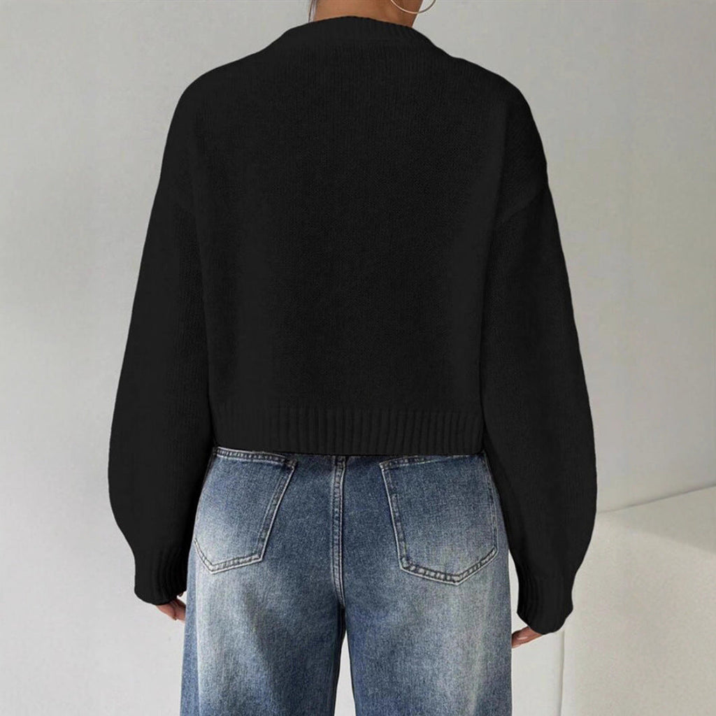 Stijlvolle dames feinstrickpullover met rondhals en lange mouwen. 5