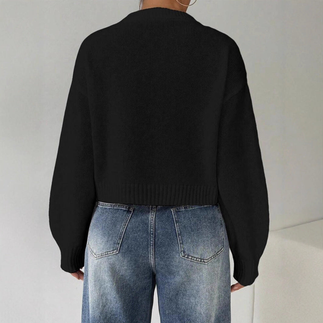 Stijlvolle dames feinstrickpullover met rondhals en lange mouwen. 5