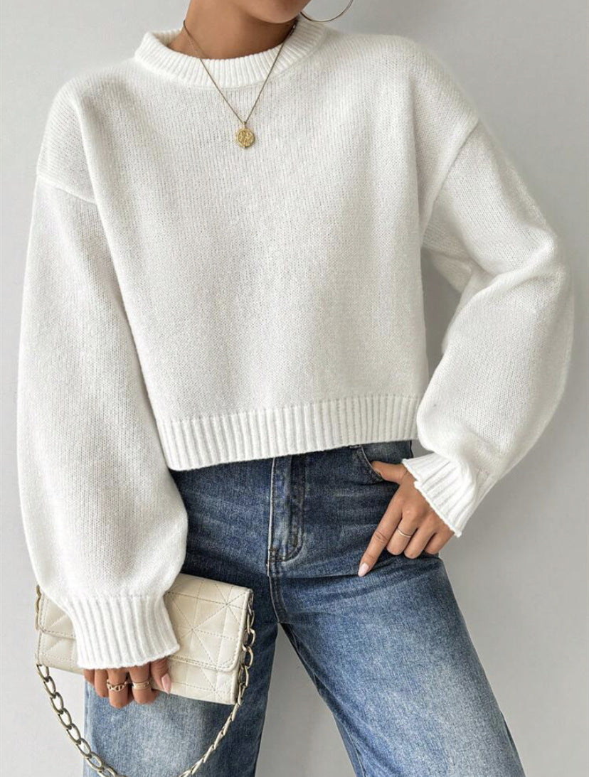 Stijlvolle dames feinstrickpullover met rondhals en lange mouwen. 7