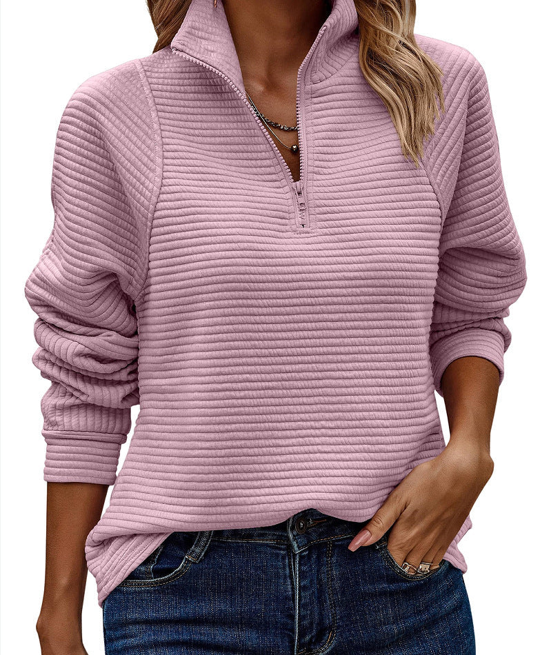 Dames fleece pullover met ritskraag in trendy ontwerp 4