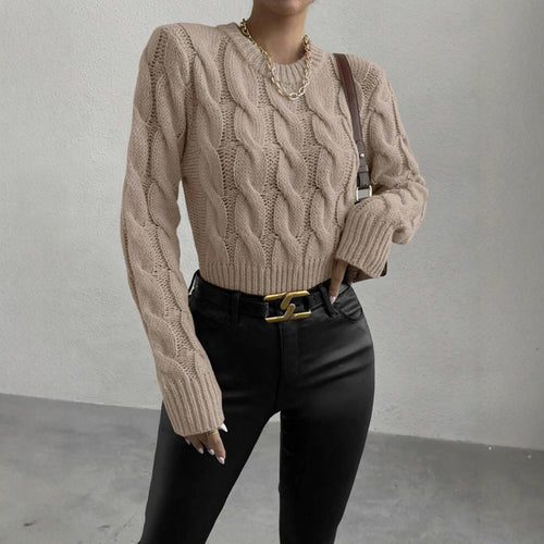 Dames Grobstrickpullover met hoge kraag in creme kleur 2