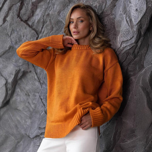 Dames Grobstrickpullover Langarm met warme Passform Stijlvol afbeelding 2