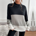 Damen Grobstrickpullover met Farbblockdesign Jully in grijs 2