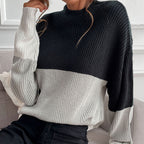 Damen Grobstrickpullover met Farbblockdesign Jully in grijs 4