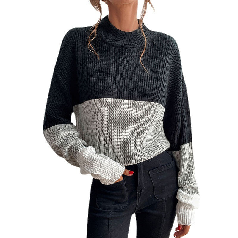 Damen Grobstrickpullover met Farbblockdesign Jully in grijs 5