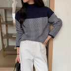 Dames Grobstrickpullover met Stehkragen Jully in grijs