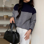 Dames Grobstrickpullover met Stehkragen Jully in grijs 2
