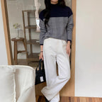 Dames Grobstrickpullover met Stehkragen Jully in grijs 3