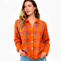 Elegante dames strickjacke met ruitpatroon en reverskragen