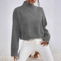 Dames kragenpullover met hoog kraag in stijlvol ontwerp