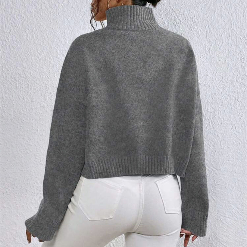 Dames kragenpullover met hoog kraag in stijlvol ontwerp 2