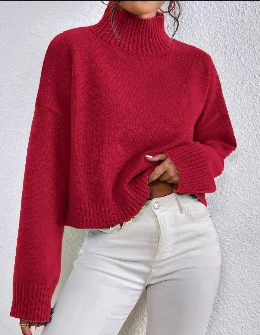 Dames kragenpullover met hoog kraag in stijlvol ontwerp 7
