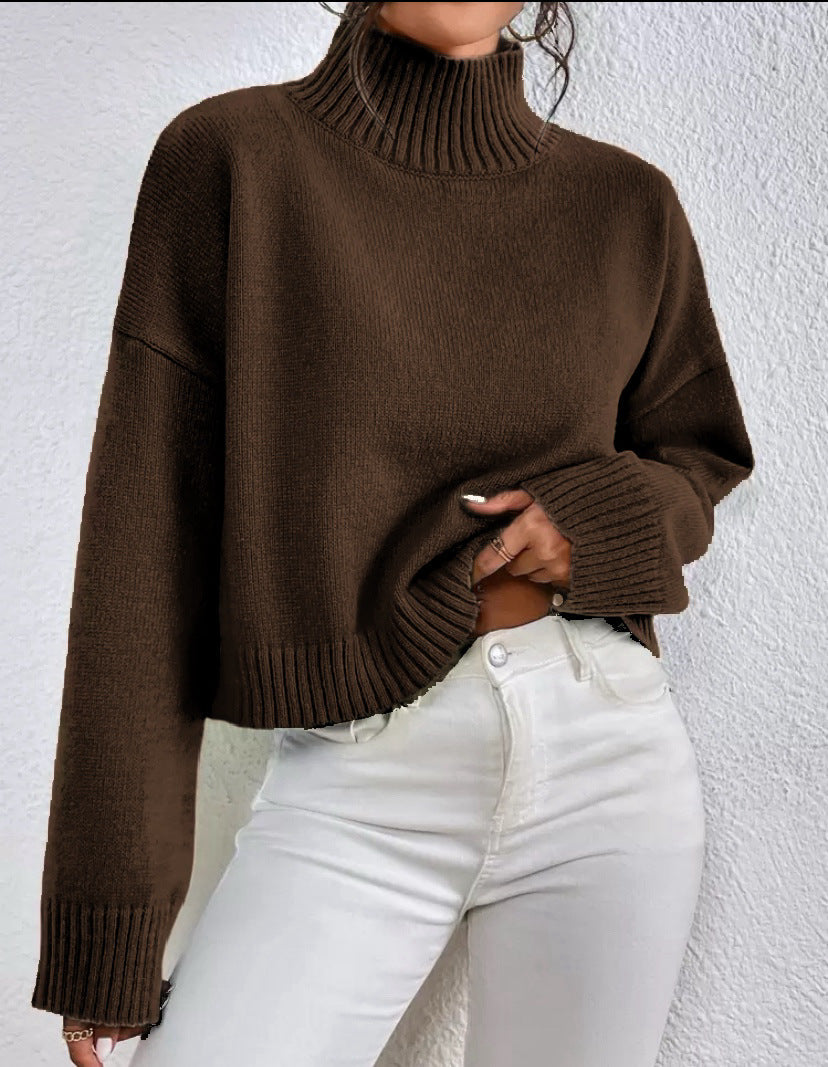 Dames kragenpullover met hoog kraag in stijlvol ontwerp 9