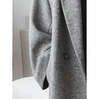 Stijlvolle oversized damesjas met notched lapels en dubbele knopen. 5