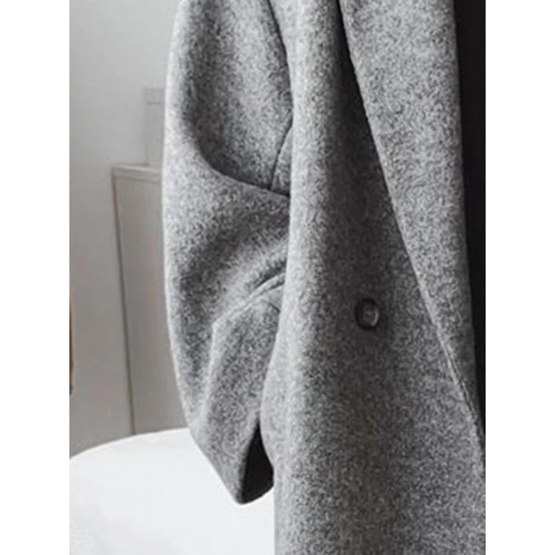 Stijlvolle oversized damesjas met notched lapels en dubbele knopen. 5