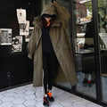 Dames stijlvolle oversized parka met grote capuchon en trekkoord taille 6