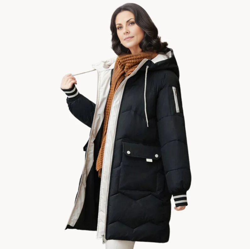 Dames parka met warme voering in stijlvol ontwerp.