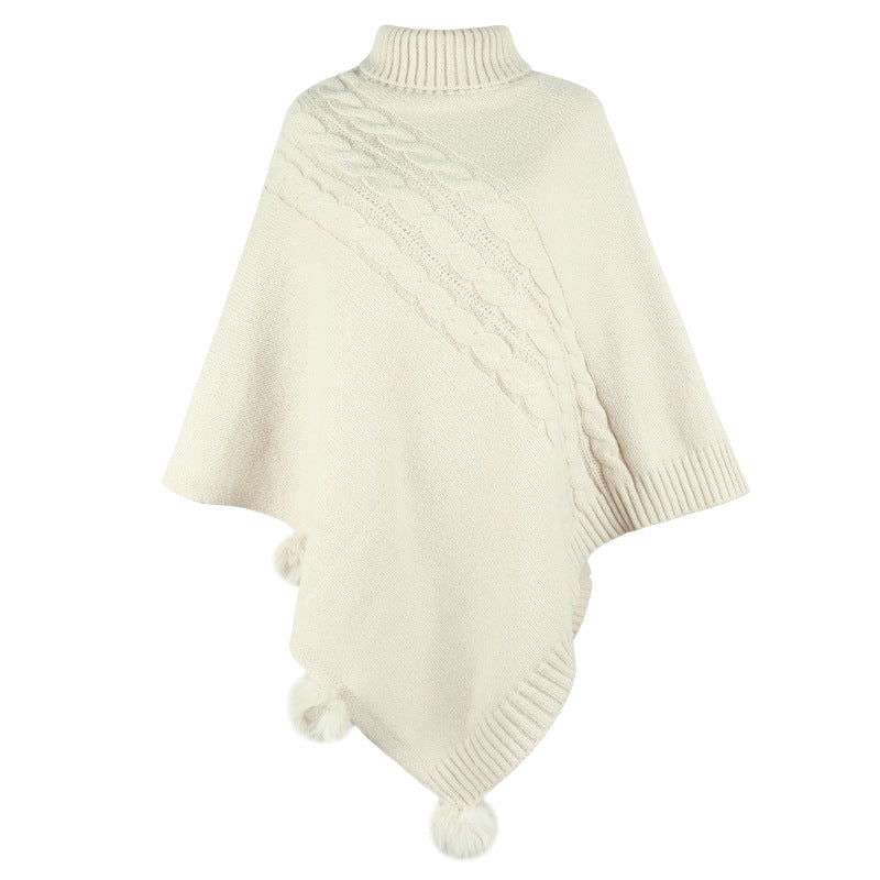 Dames poncho met modern vlechtpatroon en zachte uitstraling. 5