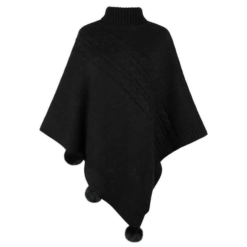 Dames poncho met modern vlechtpatroon en zachte uitstraling. 6