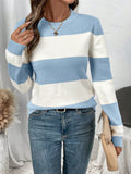 Dames pullover met gestreept ontwerp en rondhals, elegante stijl.