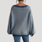 Elegante dames pullover in strepen met U-boot uitsnijding, gemaakt van zacht breiwerk. 8