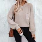 Dames pullover langarm met gestructureerd patroon, elegant ontwerp.