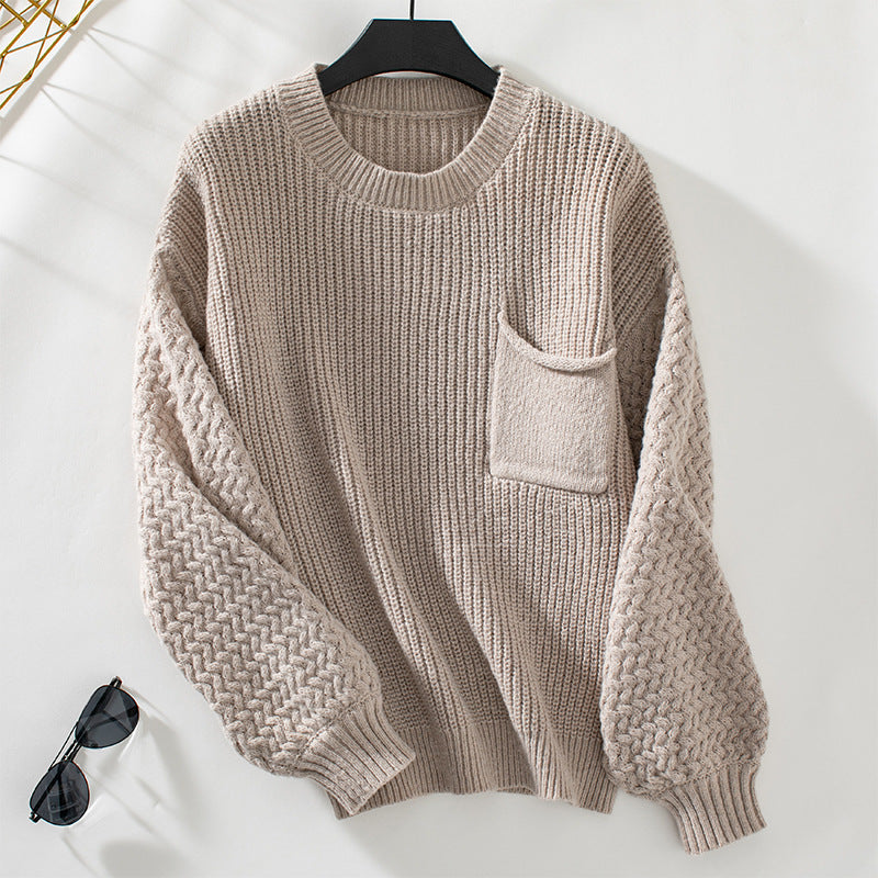 Dames pullover langarm met gestructureerd patroon, elegant ontwerp. 5
