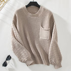 Dames pullover langarm met gestructureerd patroon, elegant ontwerp. 5