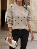 Dames pullover met polka dots in zacht breimateriaal