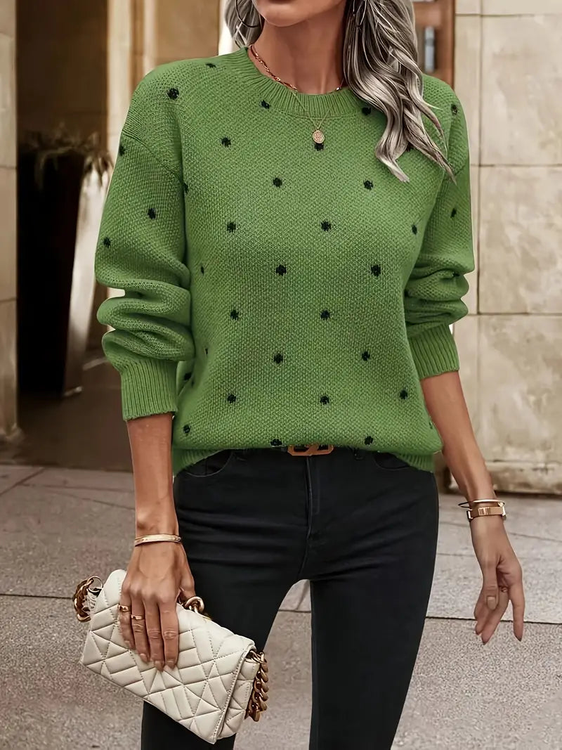 Dames pullover met polka dots in zacht breimateriaal 4