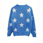 Dames pullover met sterrenpatroon in blauw, stijlvol en comfortabel. 2