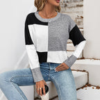 Stijlvolle dames pullover met lange mouwen en kleurblokdesign. 3