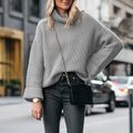 Dames pullover met hoog kragen in elegante stijl