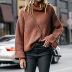 Dames pullover met hoog kragen in elegante stijl 2