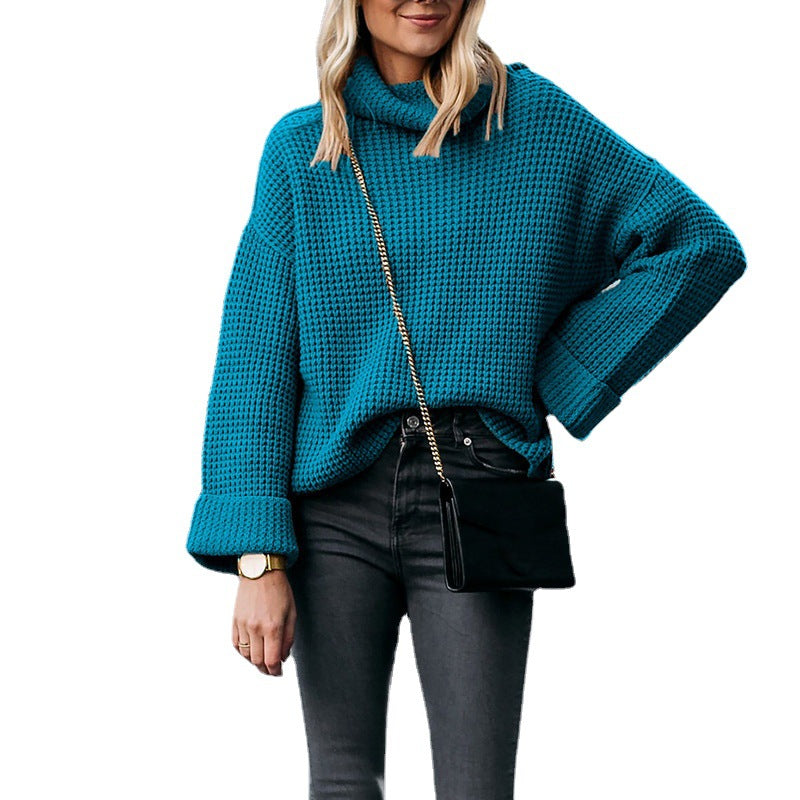 Dames pullover met hoog kragen in elegante stijl 5